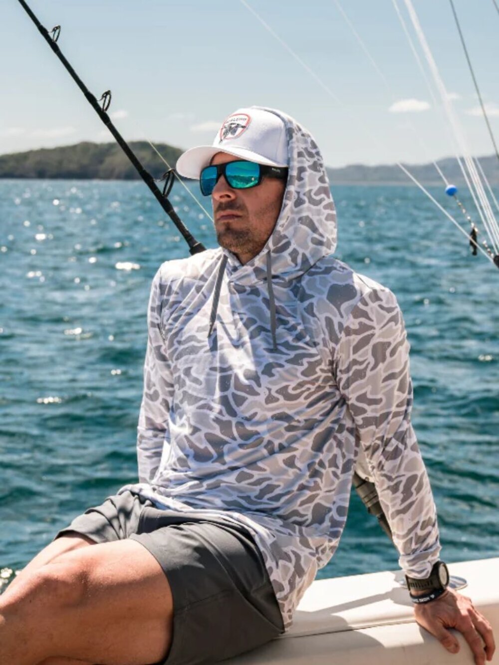 Burlebo Performance Hoodie - White Gray Camo S